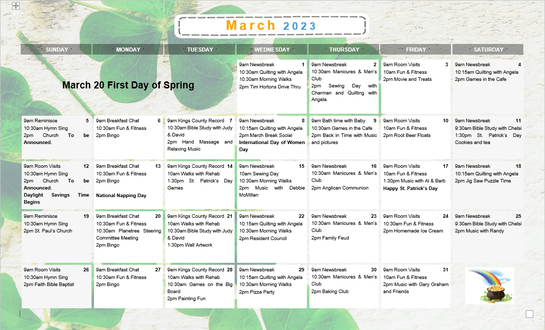 Activities - March 2023