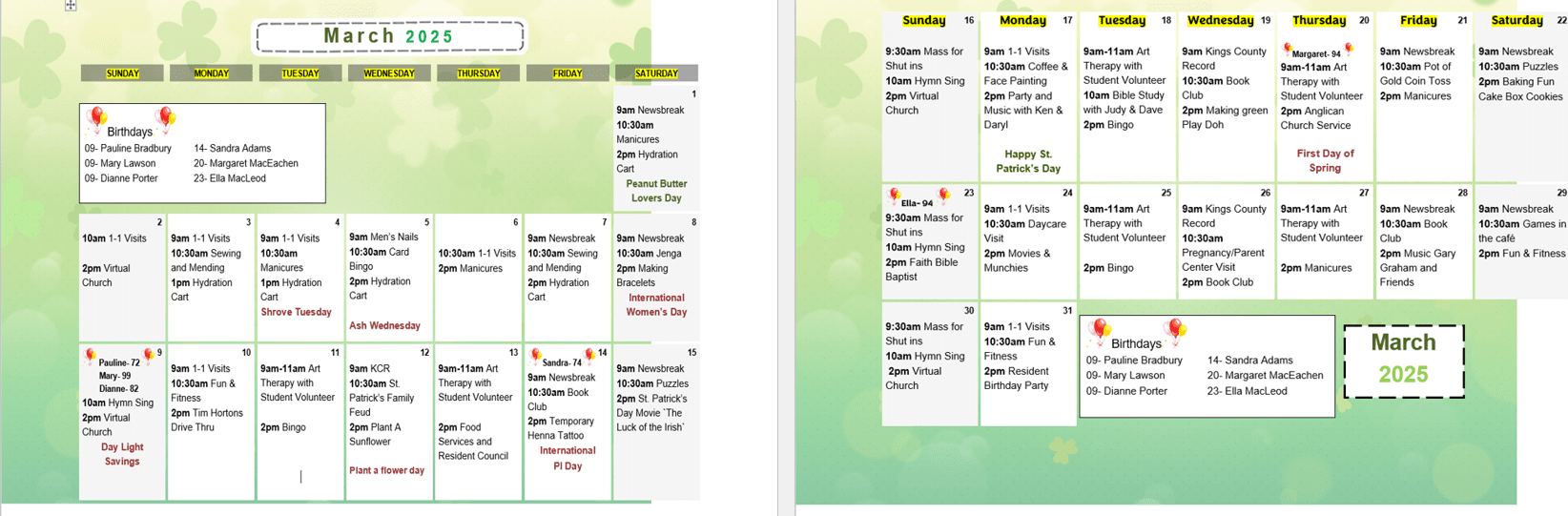 Activities - March 2025